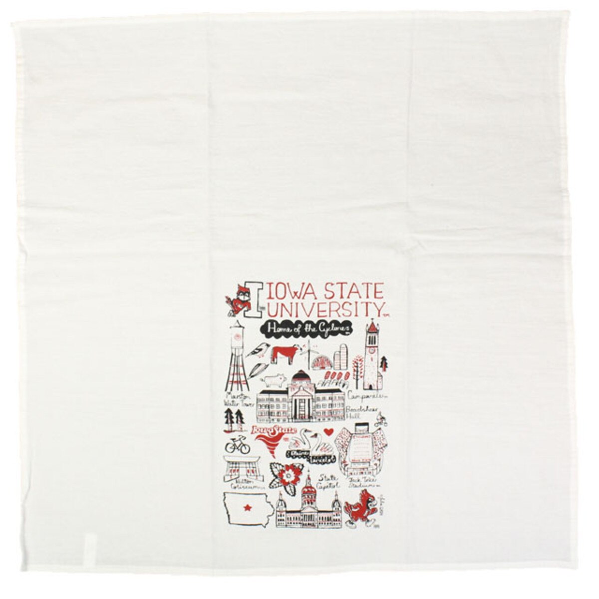 Julia Gash Illustrated Iowa State Kitchen Towel